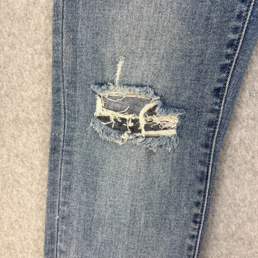 Judy Blue Skinny Fit Jeans Sz 7/28 Destroyed Light Wash Stretch Raw Hem Punk Fun - Picture 6 of 12